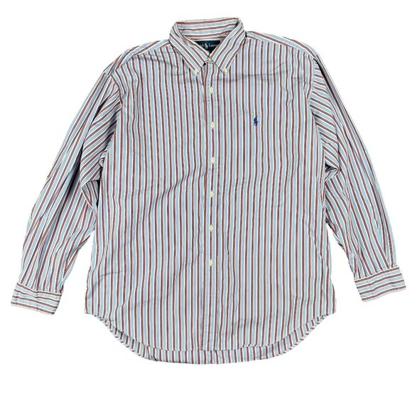 Ralph Lauren Shirt Mens L Blake Striped Office Capsule Everyday Minimal Staple - Picture 1 of 8